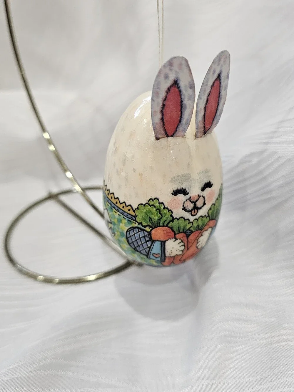 Vintage Paper Mache Decorative Easter Egg Ornament